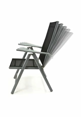 VCM. Klappstuhl Aluminium Komfortbreite Gartenstuhl Textilene Schwarz Rahmen Grau Schwarz 7 VCM. Klappstuhl Aluminium Komfortbreite Gartenstuhl Textilene Schwarz Rahmen Grau Schwarz – Bild 7
