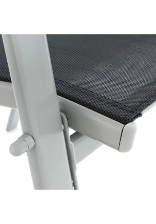 VCM. 4er Set Stapelstuhl Rahmen Hellgrau Textilene Schwarz Gartenstuhl Stapelsessel Schwarz 5 VCM. 4er Set Stapelstuhl Rahmen Hellgrau Textilene Schwarz Gartenstuhl Stapelsessel Schwarz – Bild 5
