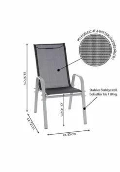 VCM. 4er Set Stapelstuhl Rahmen Hellgrau Textilene Schwarz Gartenstuhl Stapelsessel Schwarz 13 VCM. 4er Set Stapelstuhl Rahmen Hellgrau Textilene Schwarz Gartenstuhl Stapelsessel Schwarz -Wohn-esszimmer Verkäufe unnamed file 1808