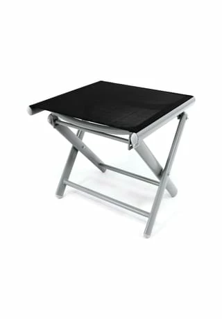 VCM. Klappbarer Alu Hocker Sitzhocker Rahmen Hellgrau Textilene Schwarz Klapphocker Schwarz 1 VCM. Klappbarer Alu Hocker Sitzhocker Rahmen Hellgrau Textilene Schwarz Klapphocker Schwarz