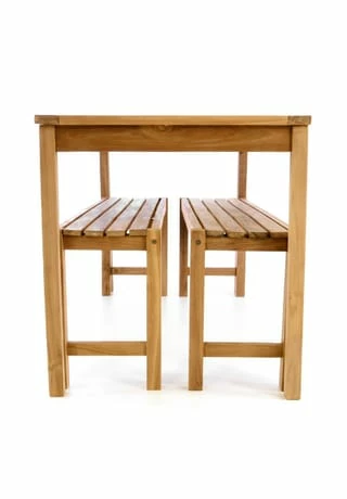 VCM. Gartenmöbelset Picknickset Sitzgruppe Teakholz Behandelt Bank Tisch 135cm Braun 2 VCM. Gartenmöbelset Picknickset Sitzgruppe Teakholz Behandelt Bank Tisch 135cm Braun – Bild 2