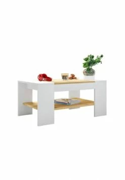 VCM. - My Home Holz Beistelltisch Couchtisch Sofatisch Wohnzimmertisch Bonza Weiß / Honig-Eiche