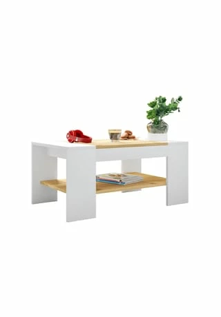 VCM. - My Home Holz Beistelltisch Couchtisch Sofatisch Wohnzimmertisch Bonza Weiß / Honig-Eiche 1 VCM. - My Home Holz Beistelltisch Couchtisch Sofatisch Wohnzimmertisch Bonza Weiß / Honig-Eiche