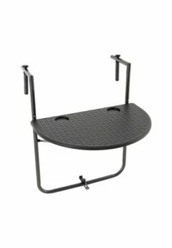 VCM. Balkonhängetisch Balkontisch Wandklapptisch Hängetisch Stabil 59x40 Cm Schwarz Schwarz