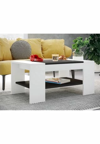 VCM. - My Home Holz Beistelltisch Couchtisch Sofatisch Wohnzimmertisch Bonza Weiß / Schwarz 2 VCM. - My Home Holz Beistelltisch Couchtisch Sofatisch Wohnzimmertisch Bonza Weiß / Schwarz – Bild 2