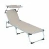 VCM. Sonnenliege Sonnendach Grau 187x57x30 Cm Alu Campingliege Klappbar Grau