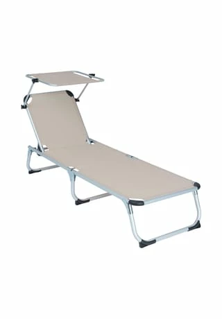 VCM. Sonnenliege Sonnendach Grau 187x57x30 Cm Alu Campingliege Klappbar Grau 1 VCM. Sonnenliege Sonnendach Grau 187x57x30 Cm Alu Campingliege Klappbar Grau