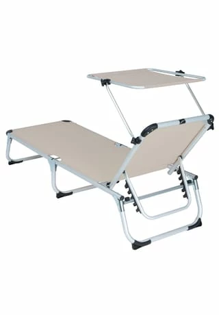 VCM. Sonnenliege Sonnendach Grau 187x57x30 Cm Alu Campingliege Klappbar Grau 2 VCM. Sonnenliege Sonnendach Grau 187x57x30 Cm Alu Campingliege Klappbar Grau – Bild 2