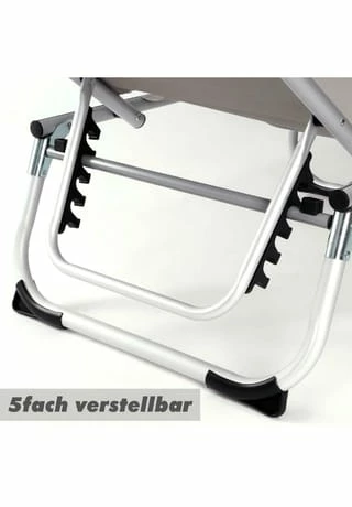 VCM. Sonnenliege Sonnendach Grau 187x57x30 Cm Alu Campingliege Klappbar Grau 4 VCM. Sonnenliege Sonnendach Grau 187x57x30 Cm Alu Campingliege Klappbar Grau – Bild 4