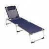 VCM. Gartenliege Sonnenliege Blau Mit Kissen 187x57x30 Cm Alu Klappbar Blau