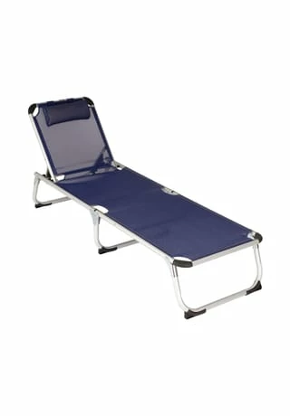 VCM. Gartenliege Sonnenliege Blau Mit Kissen 187x57x30 Cm Alu Klappbar Blau 1 VCM. Gartenliege Sonnenliege Blau Mit Kissen 187x57x30 Cm Alu Klappbar Blau