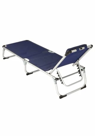 VCM. Gartenliege Sonnenliege Blau Mit Kissen 187x57x30 Cm Alu Klappbar Blau 2 VCM. Gartenliege Sonnenliege Blau Mit Kissen 187x57x30 Cm Alu Klappbar Blau – Bild 2