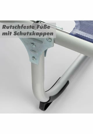 VCM. Gartenliege Sonnenliege Blau Mit Kissen 187x57x30 Cm Alu Klappbar Blau 4 VCM. Gartenliege Sonnenliege Blau Mit Kissen 187x57x30 Cm Alu Klappbar Blau – Bild 4