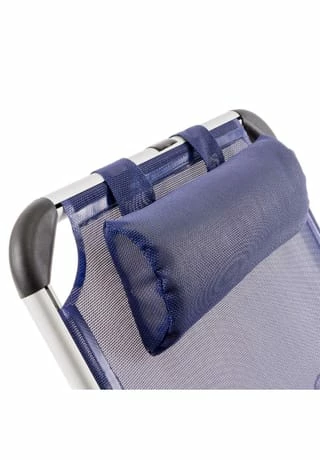 VCM. Gartenliege Sonnenliege Blau Mit Kissen 187x57x30 Cm Alu Klappbar Blau 5 VCM. Gartenliege Sonnenliege Blau Mit Kissen 187x57x30 Cm Alu Klappbar Blau – Bild 5