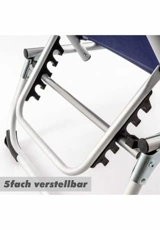 VCM. Gartenliege Sonnenliege Blau Mit Kissen 187x57x30 Cm Alu Klappbar Blau 6 VCM. Gartenliege Sonnenliege Blau Mit Kissen 187x57x30 Cm Alu Klappbar Blau – Bild 6