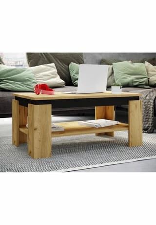 VCM. - My Home Holz Beistelltisch Couchtisch Sofatisch Wohnzimmertisch Rolas Honig-Eiche / Schwarz 2 VCM. - My Home Holz Beistelltisch Couchtisch Sofatisch Wohnzimmertisch Rolas Honig-Eiche / Schwarz – Bild 2