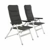 VCM. 2er Set Campingstuhl Extrastarke Polsterung Gartenstuhl Klappstuhl Alu-Stuhl Schwarz