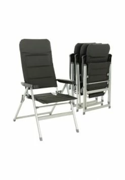 VCM. 4er Set Campingstuhl Extrastarke Polsterung Gartenstuhl Klappstuhl Alu-Stuhl Grau