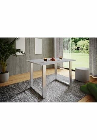 VCM. - My Home Premium Holz Esstisch Küchentisch Speisetisch Tisch Xona U Silber 3 VCM. - My Home Premium Holz Esstisch Küchentisch Speisetisch Tisch Xona U Silber – Bild 3