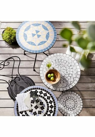 BUTLERS® PALAZZO Bistrotisch Blau-Creme 2 BUTLERS® PALAZZO Bistrotisch Blau-Creme – Bild 2