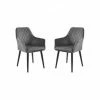BUTLERS® VELVET Stuhl Samt 2er-Set Grau Grau