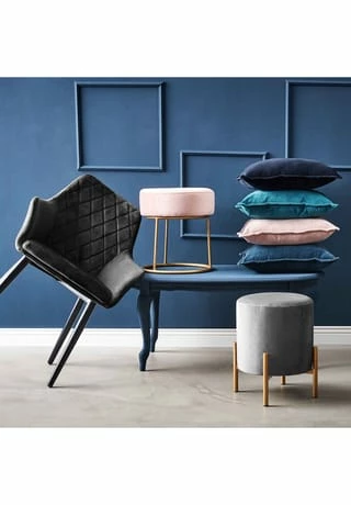 BUTLERS® VELVET Stuhl Samt 2er-Set Grau Grau 5 BUTLERS® VELVET Stuhl Samt 2er-Set Grau Grau – Bild 5