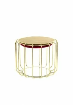 Kayoom Beistelltische Beistelltisch / Pouf Comfortable 110 Rot / Gold