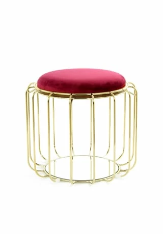 Kayoom Beistelltische Beistelltisch / Pouf Comfortable 110 Rot / Gold 4 Kayoom Beistelltische Beistelltisch / Pouf Comfortable 110 Rot / Gold – Bild 4