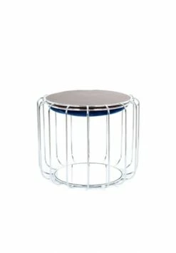 Kayoom Beistelltische Beistelltisch / Pouf Comfortable 110 Dunkelblau / Silber