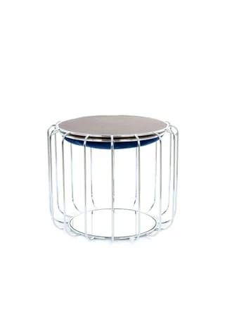 Kayoom Beistelltische Beistelltisch / Pouf Comfortable 110 Dunkelblau / Silber 1 Kayoom Beistelltische Beistelltisch / Pouf Comfortable 110 Dunkelblau / Silber
