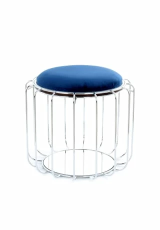 Kayoom Beistelltische Beistelltisch / Pouf Comfortable 110 Dunkelblau / Silber 4 Kayoom Beistelltische Beistelltisch / Pouf Comfortable 110 Dunkelblau / Silber – Bild 4