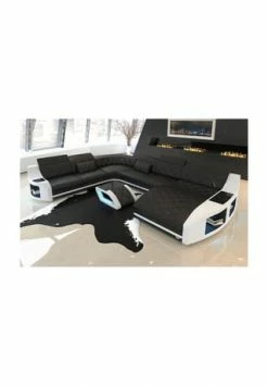 SOFA DREAMS Wohnlandschaft XXL Swing Schwarz-weiß