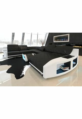 SOFA DREAMS Wohnlandschaft XXL Swing Schwarz-weiß 2 SOFA DREAMS Wohnlandschaft XXL Swing Schwarz-weiß – Bild 2