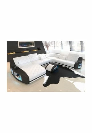 SOFA DREAMS Wohnlandschaft XXL Swing Weiß-schwarz 1 SOFA DREAMS Wohnlandschaft XXL Swing Weiß-schwarz