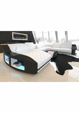 SOFA DREAMS Wohnlandschaft XXL Swing Weiß-schwarz 2 SOFA DREAMS Wohnlandschaft XXL Swing Weiß-schwarz – Bild 2