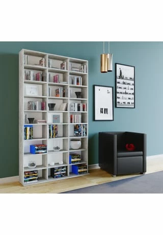 VCM. - My Home Holz CD DVD Standregal Bücherregal Medienregal Raumteiler Deko Regal Megosa XL Gesamt: Breite 102cm, Höhe 181cm, Tiefe 23cm 3 VCM. - My Home Holz CD DVD Standregal Bücherregal Medienregal Raumteiler Deko Regal Megosa XL Gesamt: Breite 102cm, Höhe 181cm, Tiefe 23cm – Bild 3