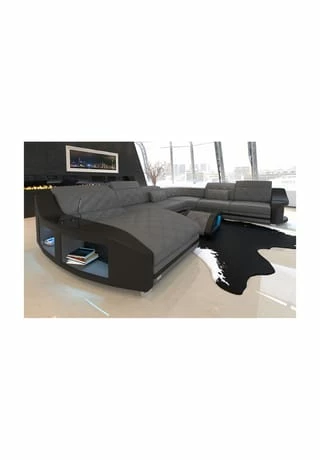 SOFA DREAMS Wohnlandschaft XXL Swing Grau-schwarz 1 SOFA DREAMS Wohnlandschaft XXL Swing Grau-schwarz