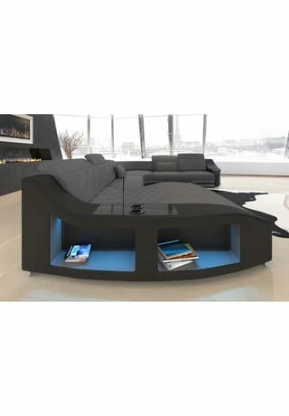 SOFA DREAMS Wohnlandschaft XXL Swing Grau-schwarz 2 SOFA DREAMS Wohnlandschaft XXL Swing Grau-schwarz – Bild 2