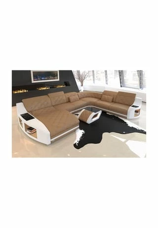 SOFA DREAMS Wohnlandschaft XXL Swing Beige-weiß 1 SOFA DREAMS Wohnlandschaft XXL Swing Beige-weiß