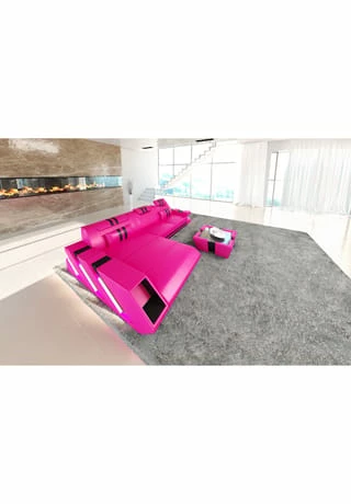 SOFA DREAMS Ecksofa Apollonia L Pink-schwarz 2 SOFA DREAMS Ecksofa Apollonia L Pink-schwarz – Bild 2