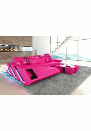 SOFA DREAMS Ecksofa Apollonia L Pink-schwarz 3 SOFA DREAMS Ecksofa Apollonia L Pink-schwarz – Bild 3