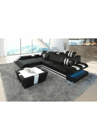 SOFA DREAMS Ecksofa Apollonia L Schwarz-weiß 3 SOFA DREAMS Ecksofa Apollonia L Schwarz-weiß – Bild 3