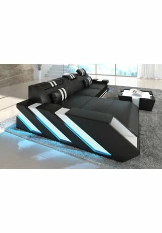 SOFA DREAMS Ecksofa Apollonia L Schwarz-weiß 4 SOFA DREAMS Ecksofa Apollonia L Schwarz-weiß – Bild 4