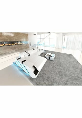 SOFA DREAMS Ecksofa Apollonia L Weiß-schwarz 5 SOFA DREAMS Ecksofa Apollonia L Weiß-schwarz – Bild 5