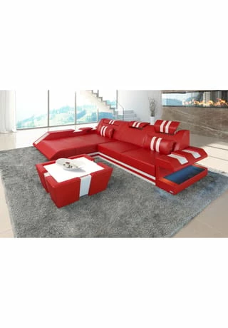 SOFA DREAMS Ecksofa Apollonia L Rot-weiß 2 SOFA DREAMS Ecksofa Apollonia L Rot-weiß – Bild 2