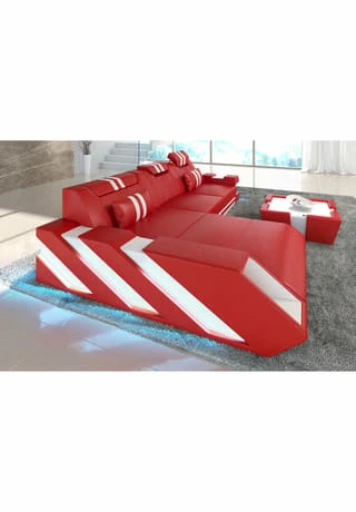 SOFA DREAMS Ecksofa Apollonia L Rot-weiß 3 SOFA DREAMS Ecksofa Apollonia L Rot-weiß – Bild 3