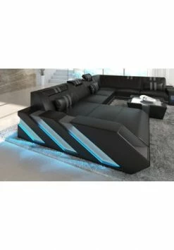 SOFA DREAMS XXL Wohnlandschaft Leder Apollonia Schwarz-grau -Wohn-esszimmer Verkäufe unnamed file 307