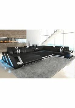 SOFA DREAMS XXL Wohnlandschaft Leder Apollonia Schwarz-grau -Wohn-esszimmer Verkäufe unnamed file 309