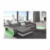 SOFA DREAMS Ecksofa Leder Berlin Grau-weiß