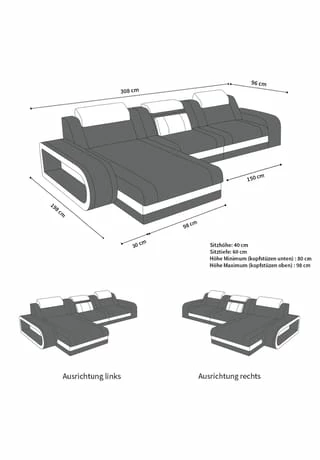 SOFA DREAMS Ecksofa Leder Berlin Grau-weiß 5 SOFA DREAMS Ecksofa Leder Berlin Grau-weiß – Bild 5
